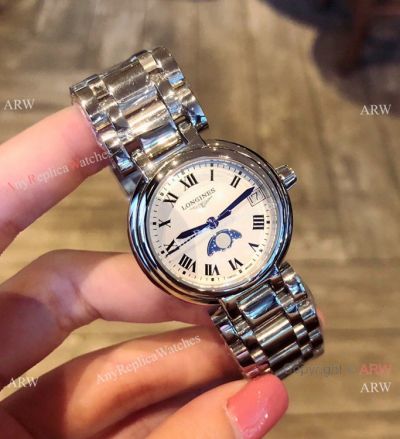 Longines PrimaLuna Quartz White Dial Ladies Watch Replica Wrist